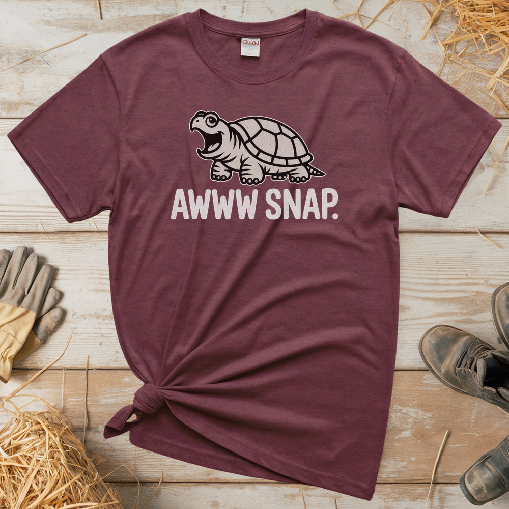 Awww Snap (Adult Unisex Tee) - Heather Maroon