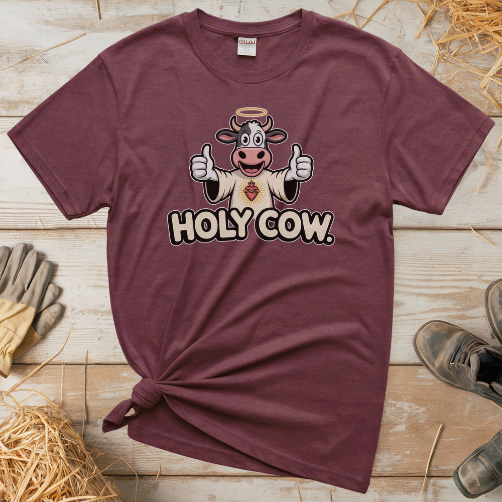 Holy Cow Adult (Unisex Tee) - Heather Maroon