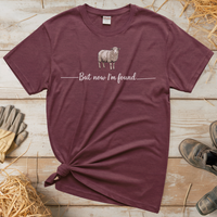 But Now I'm Found Spiritual Sheep (Adult Unisex Tee) - Heather Maroon