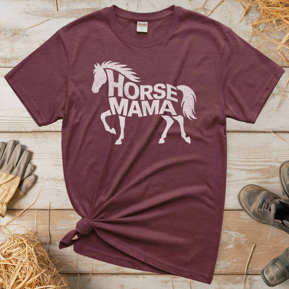Horse Mama (Adult Unisex Tee) - Heather Maroon