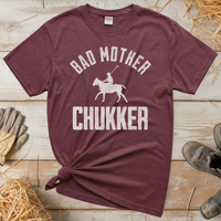 Bad Mother Chukker Horse Polo (Adult Unisex Tee) - Heather Maroon