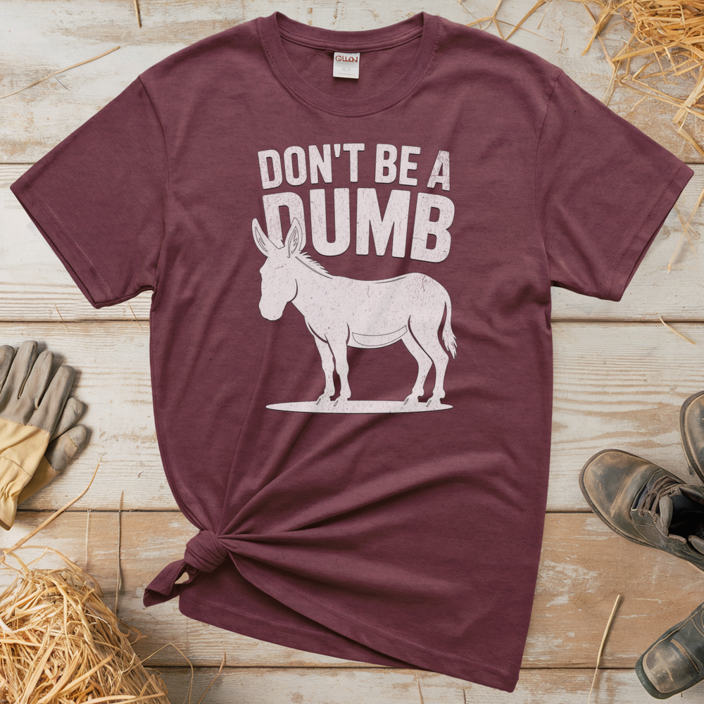 Don't Be A Dumbass (Adult Unisex Tee) - Heather Maroon