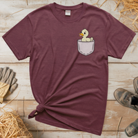 Duck In Pocket (Adult Unisex Tee) - Heather Maroon