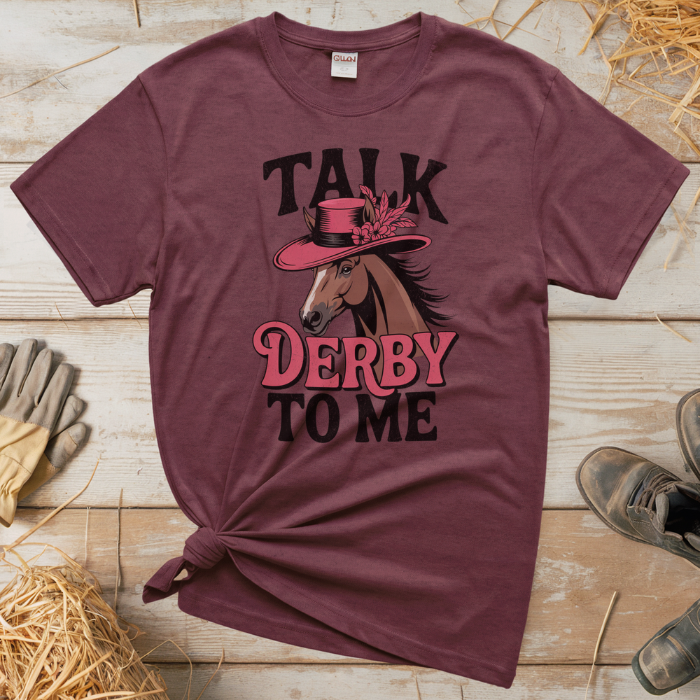 Talk Derby To Me (Adult Unisex Tee) - Heather Maroon