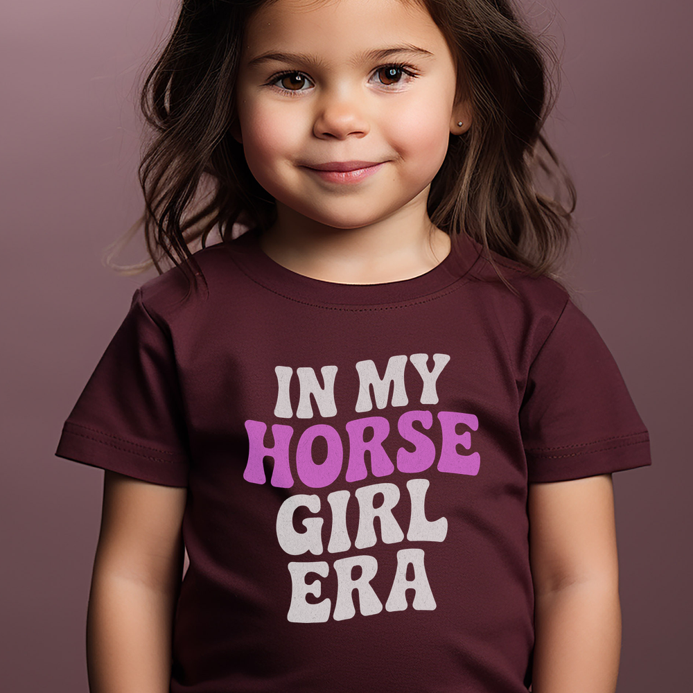 Horse Girl Era Toddler Tee - Heather Maroon