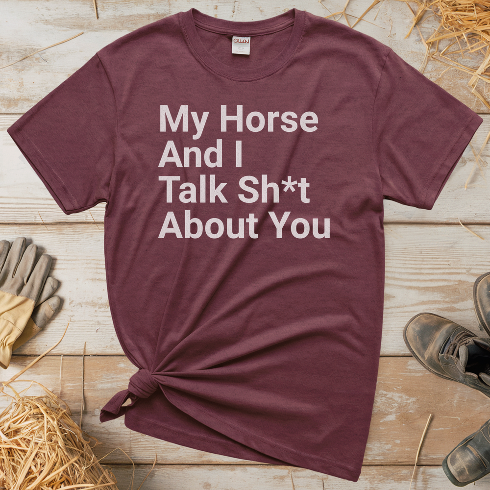 Horse Talk Sh T Tee - Heather Maroon