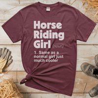 Horse Riding Girl Tee - Heather Maroon