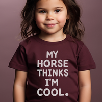 My Horse Thinks Im Cool Toddler Tee - Heather Maroon