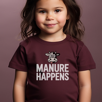 Manure Happens Toddler Tee - Heather Maroon