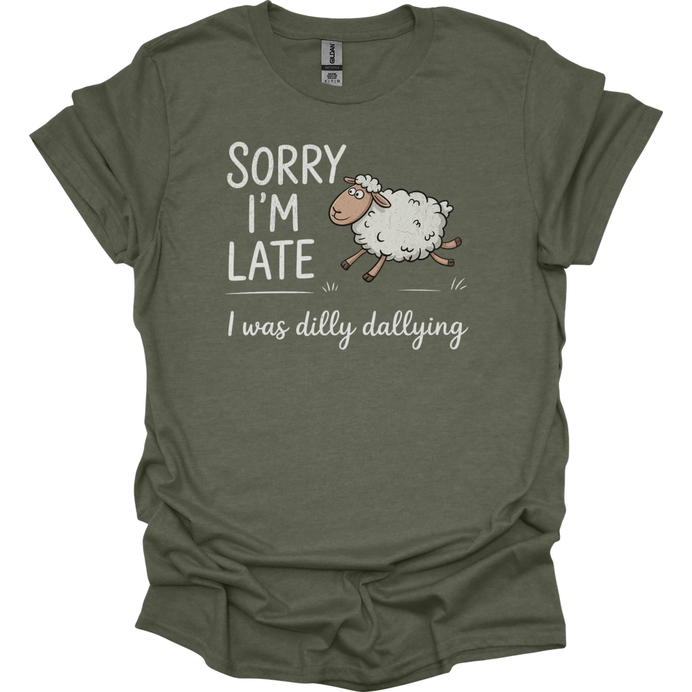 Dilly Dallying Sheep - Heather Military Green