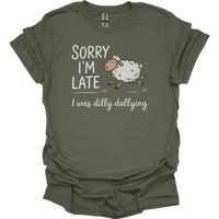 Dilly Dallying Sheep - Heather Military Green