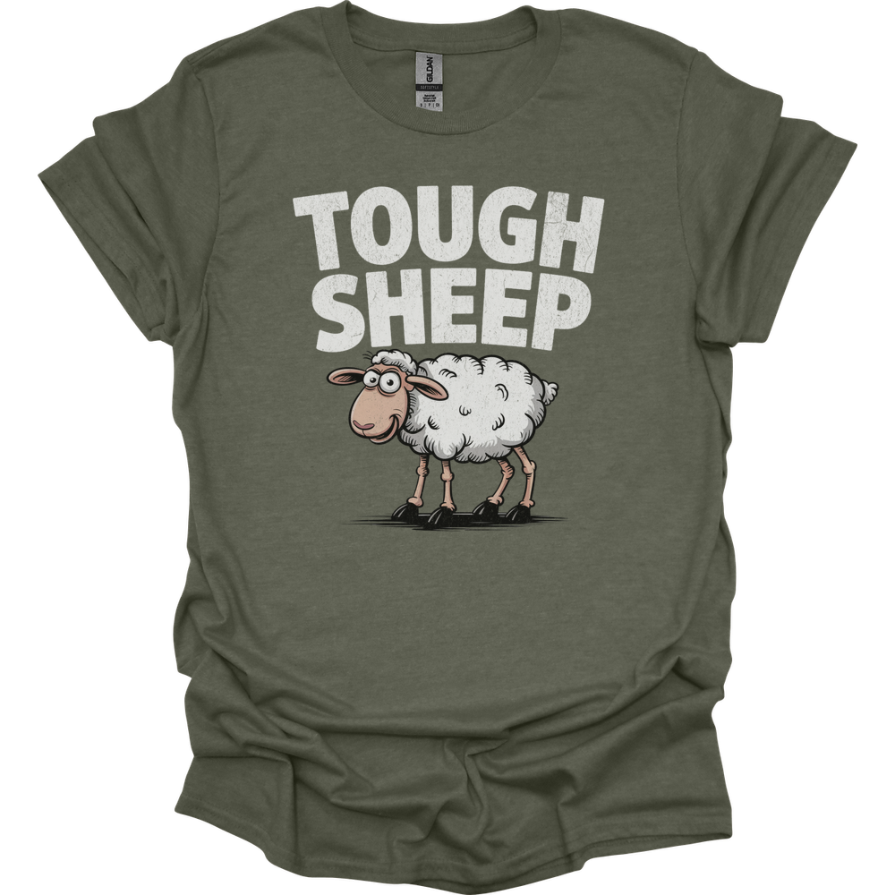 Funny Tough Sheep - Heather Military Green