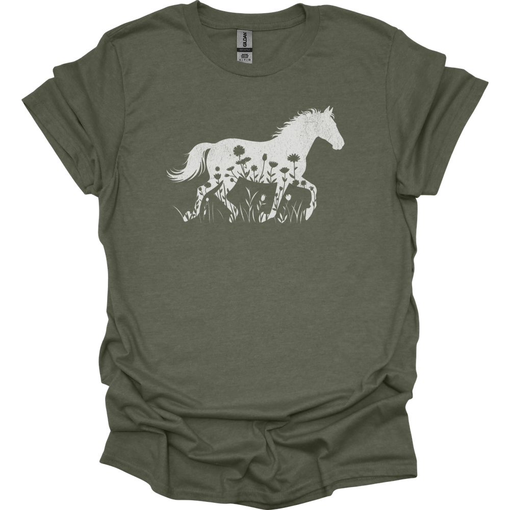 Flower Horse - Heather Military Green