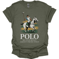 Polo Because Money Doesnt Injure Itself - Heather Military Green