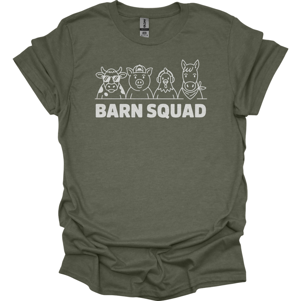 Barn Squad Adult Unisex Tee - Heather Military Green