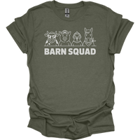 Barn Squad Adult Unisex Tee - Heather Military Green