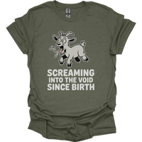 Screaming Into The Void Since Birth Adult Dark - Heather Military Green