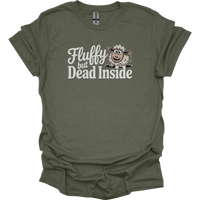Fluffy But Dead Inside Adult Dark - Heather Military Green