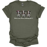 Herd You Were Talking Cows - Heather Military Green
