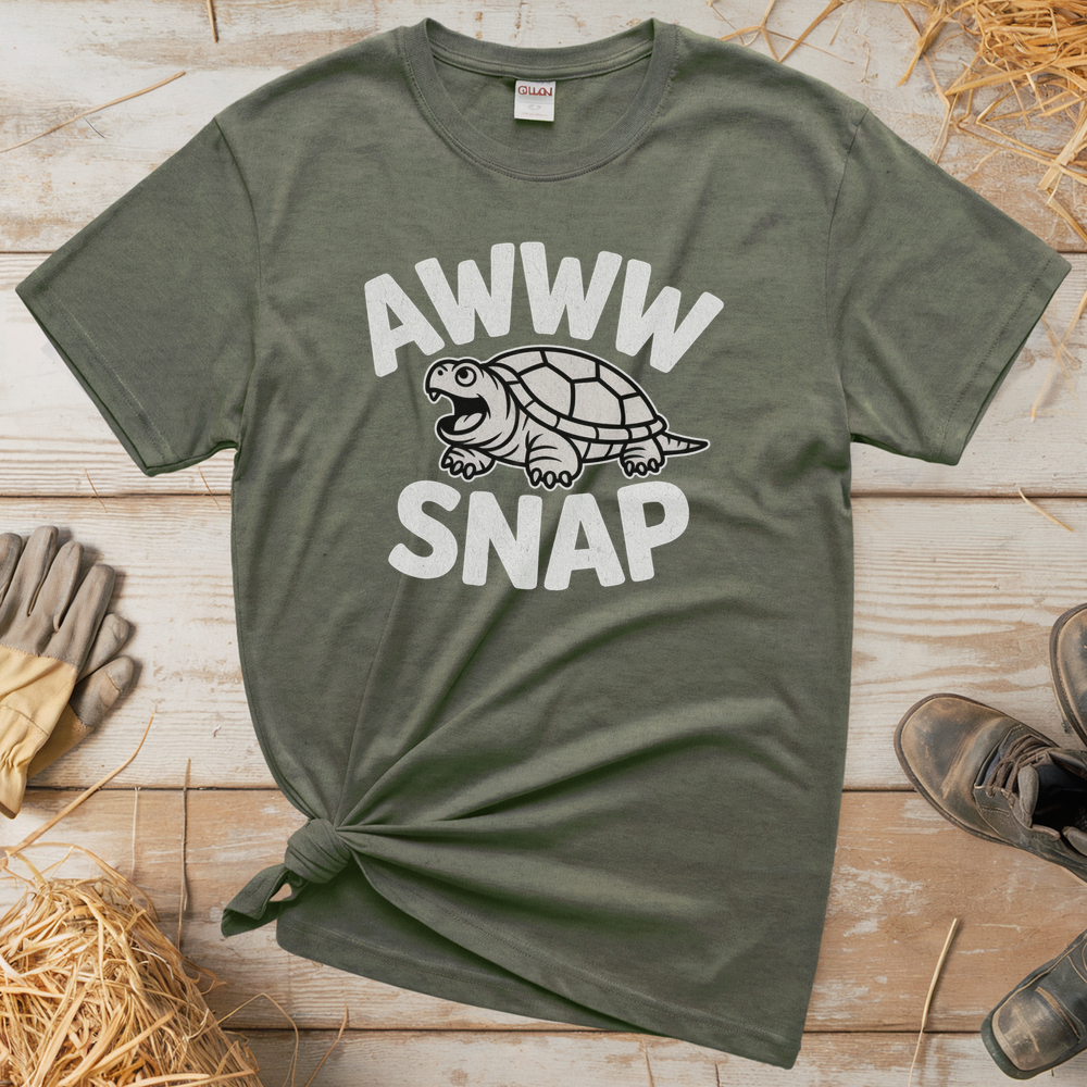 Aww Snapping Turtle (Adult Unisex Tee) - Heather Military Green