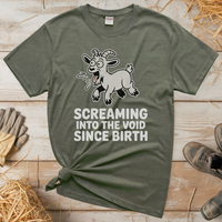 Screaming Into The Void Since Birth (Adult Unisex Tee) - Heather Military Green
