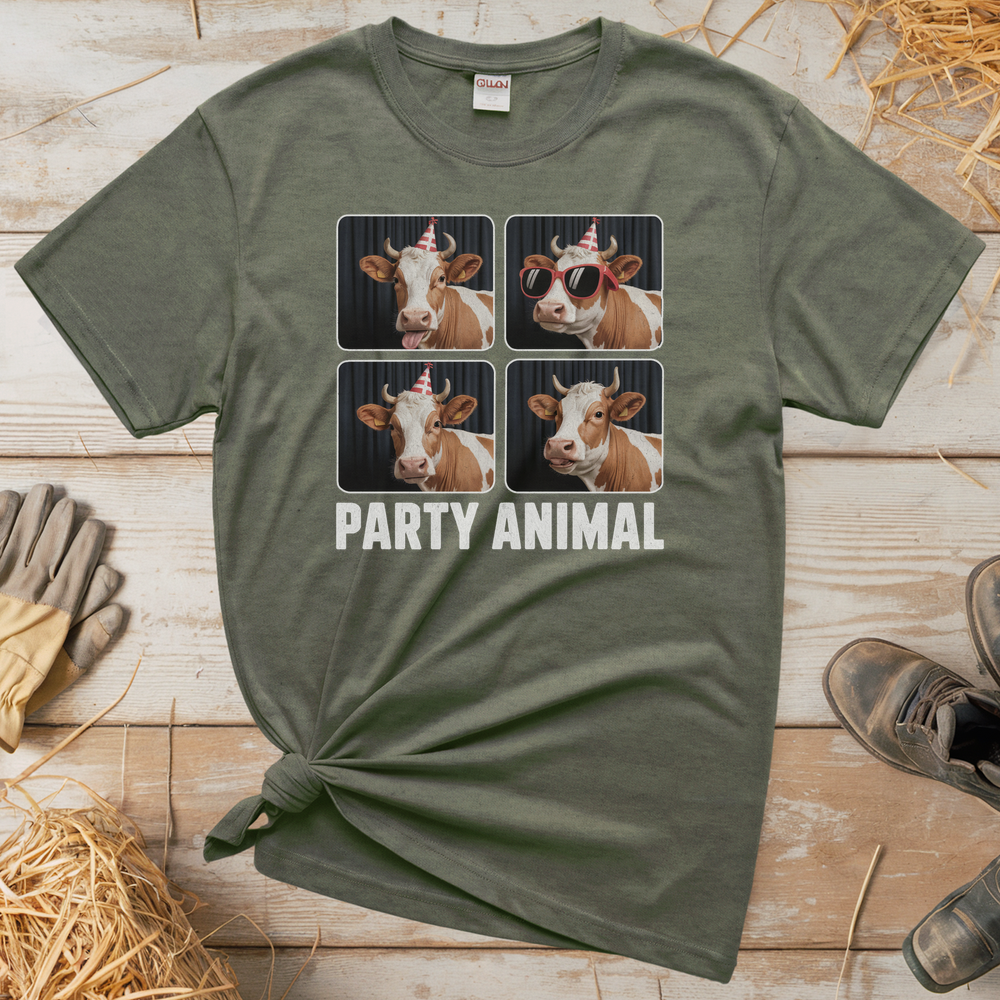 Party Animal (Adult Unisex Tee) - Heather Military Green