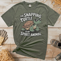 The Snapping Turtle Is My Spirit Animal (Adult Unisex Tee) - Heather Military Green