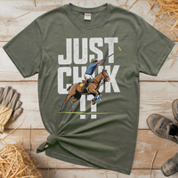 Just Chuk It Polo (Adult Unisex Tee) - Heather Military Green