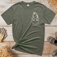 Horse In Pocket (Adult Unisex Tee) - Heather Military Green