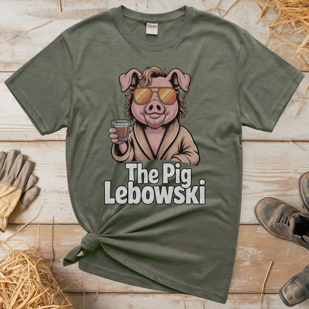 The Pig Lebowski (Adult Unisex Tee) - Heather Military Green