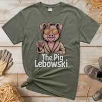 The Pig Lebowski (Adult Unisex Tee) - Heather Military Green