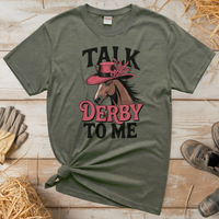 Talk Derby To Me (Adult Unisex Tee) - Heather Military Green