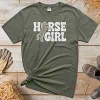Horse Girl Tee - Heather Military Green