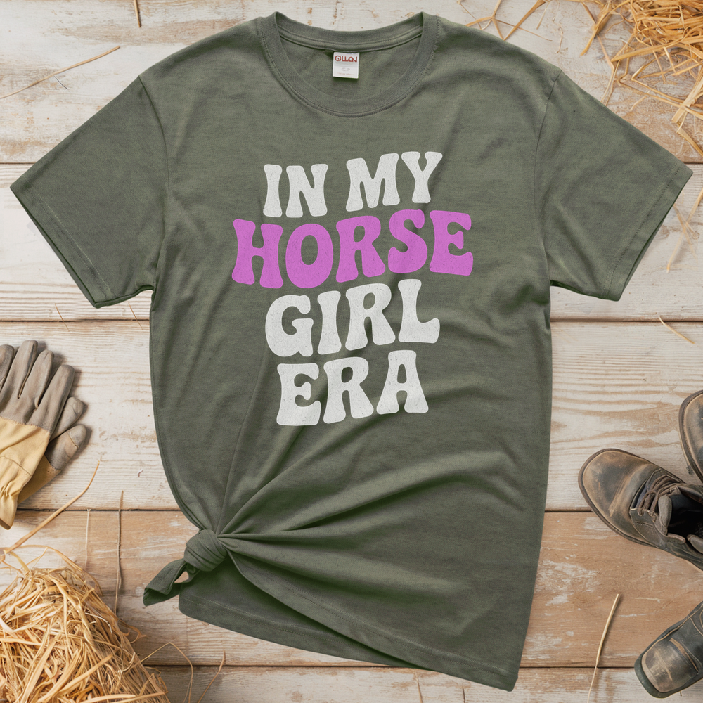 Horse Girl Era Tee - Heather Military Green