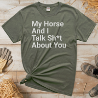 Horse Talk Sh T Tee - Heather Military Green