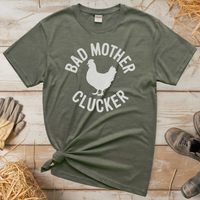 Bad Mother Clucker Tee - Heather Military Green