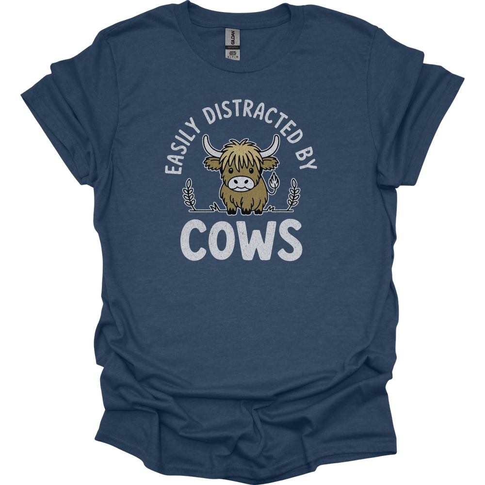 Easily Distracted By Cows - Heather Navy