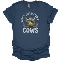 Easily Distracted By Cows - Heather Navy