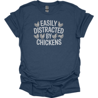 Easily Distracted By Chickens - Heather Navy