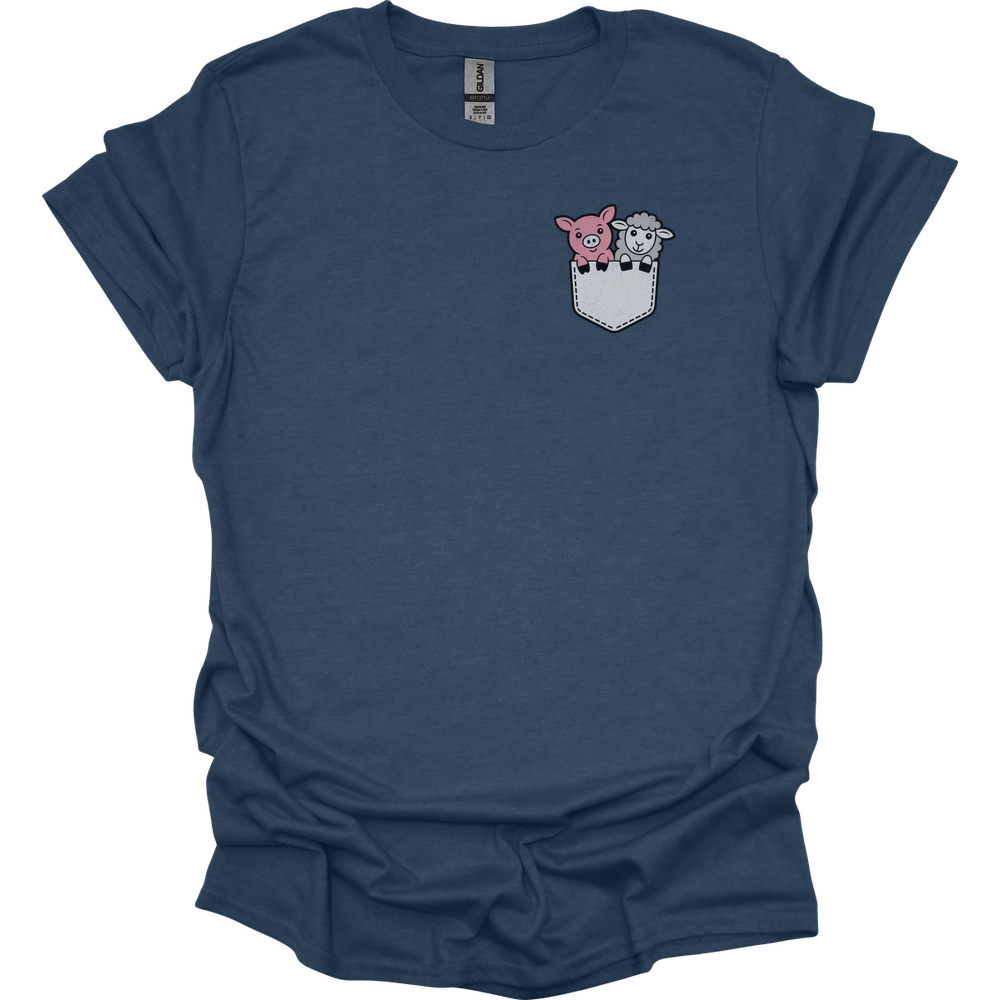 Sheep And Pig In Pocket - Heather Navy