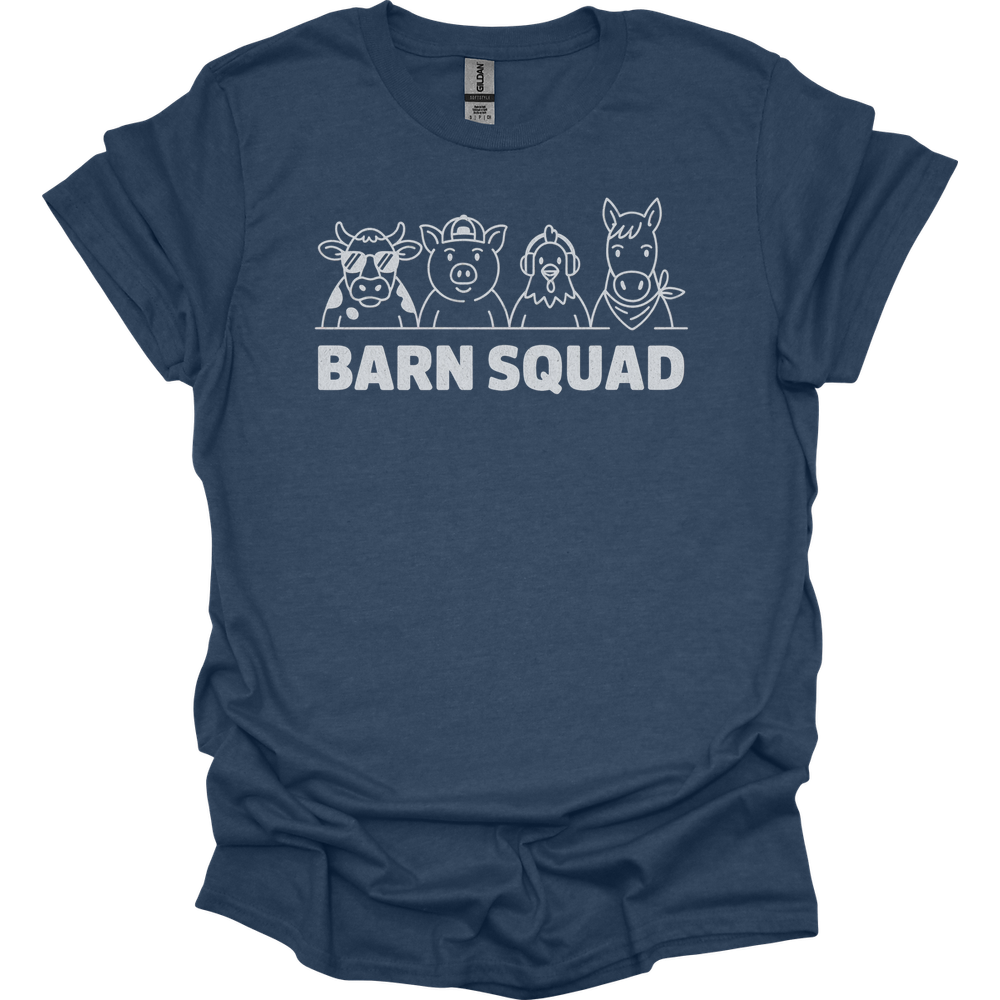 Barn Squad Adult Unisex Tee - Heather Navy