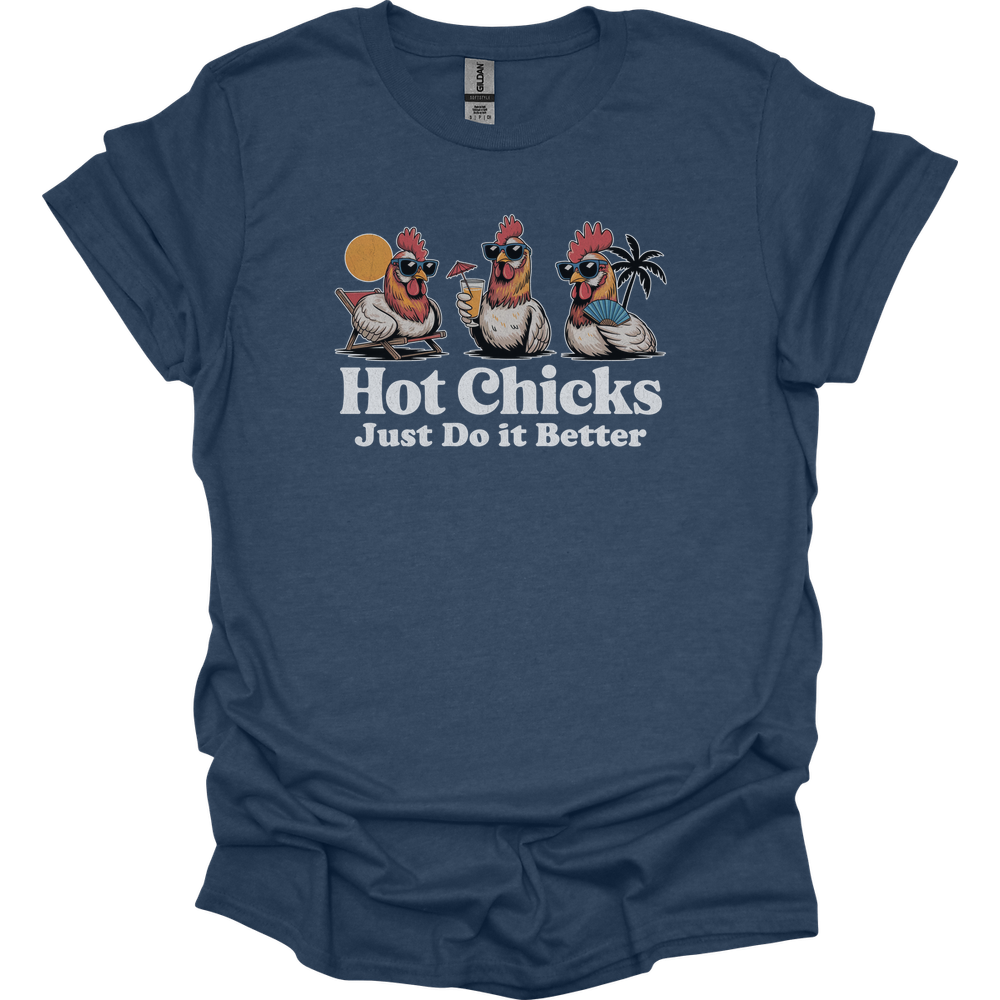 Hot Chicks Just Do It Better Adult Dark - Heather Navy