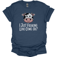 I Just Freaking Love Cows Ok Adult Dark - Heather Navy