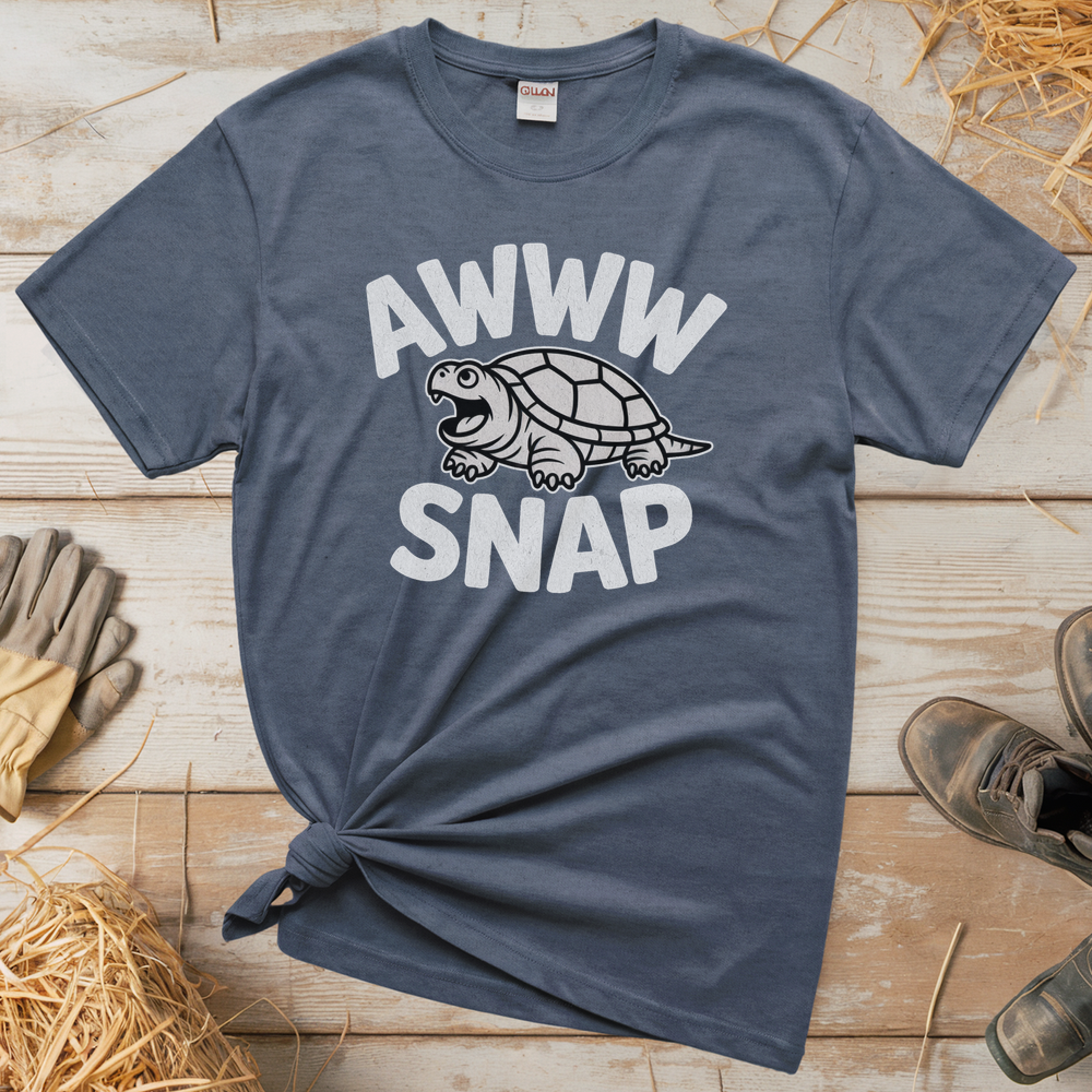 Aww Snapping Turtle (Adult Unisex Tee) - Heather Navy