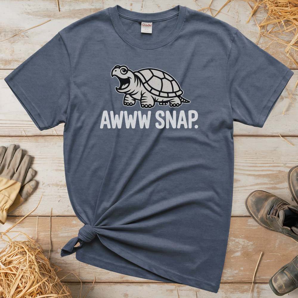 Awww Snap (Adult Unisex Tee) - Heather Navy