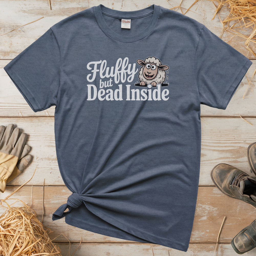 Fluffy But Dead Inside (Adult Unisex Tee) - Heather Navy