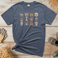 Barnyard Animals (Adult Unisex Tee) - Heather Navy