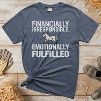 Financially Irresponsible Emotionally Fulfilled (Adult Unisex Tee) - Heather Navy