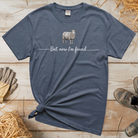 But Now I'm Found Spiritual Sheep (Adult Unisex Tee) - Heather Navy