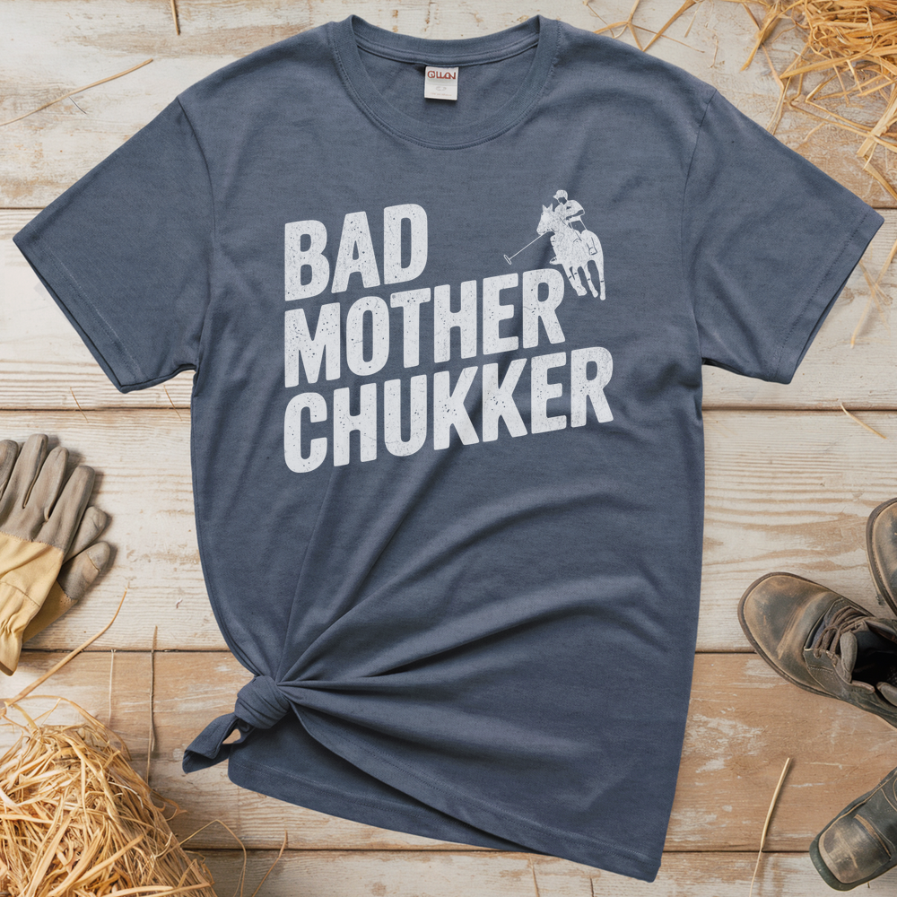 Bad Mother Chukker Polo (Adult Unisex Tee) - Heather Navy